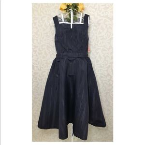 Navy Blue Satin Dress - Size 10